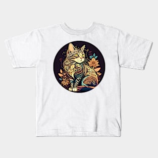 Beautiful Cat Boho - Colorful Cat Kitten Lover Kids T-Shirt